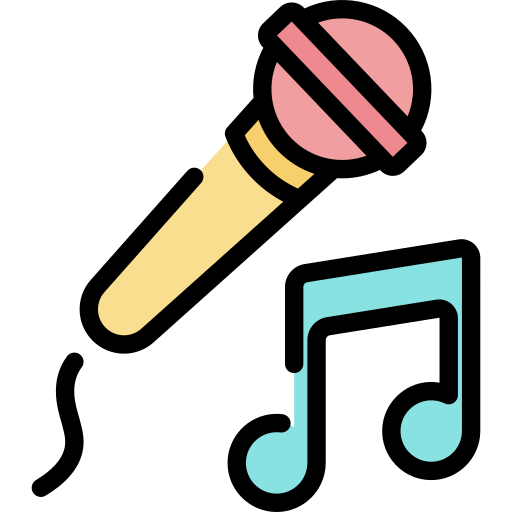 Microphone and music icon